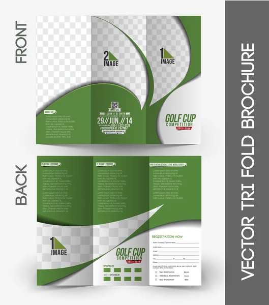 Golf Tournament Tri-Fold Brochure — Stock Vector