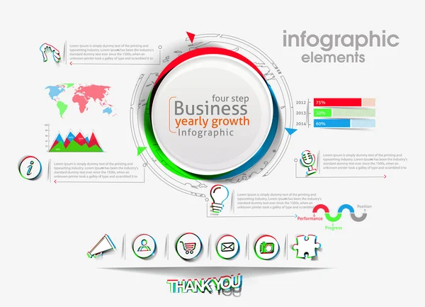 Infografía empresarial — Vector de stock