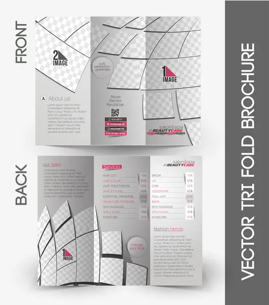 Cuidado de belleza & Salon Tri-Fold — Vector de stock