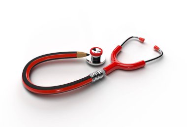 3d Render Medikal Stethoscope Kalem Aracı Oluşturulmuş Kırpma Yolu JPEG içerisinde Birleştirilmesi Kolay.