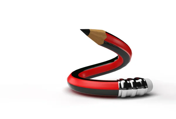 Rendering Bent Pencil Pen Tool Created Clipping Path Included Jpeg — Stock Photo, Image