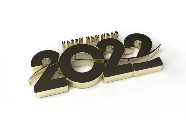 Render Szczęśliwego Nowego Roku 2022 Tekst Typografia Narzędzie Projektowania Długopisu — Zdjęcie stockowe