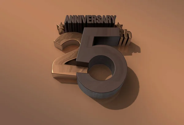 Render 25Th Years Anniversary Celebration Pen Tool Created Clipping Path — Stock Fotó