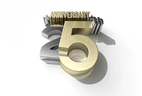 Render 25Th Years Anniversary Celebration Pen Tool Created Clipping Path — Stock Photo, Image