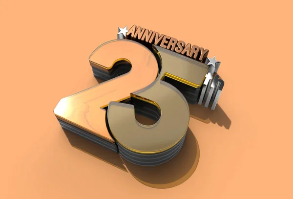 Render 25Th Years Anniversary Celebration Pen Tool Created Clipping Path — Stock Fotó