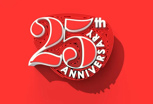 Render 25Th Years Anniversary Celebration Pen Tool Skapad Klippväg Ingår — Stockfoto