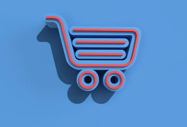 Render Shopping Cart Pen Tool Created Clipping Path Included Jpeg — Zdjęcie stockowe