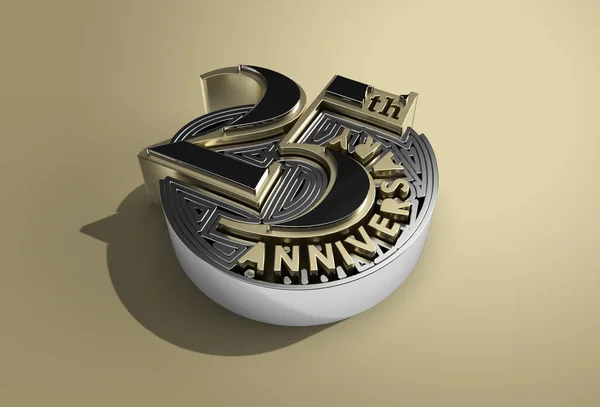 Render 25Th Years Anniversary Celebration Pen Tool Created Clipping Path — Stock Fotó