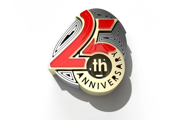 Renderowanie 25Th Years Anniversary Celebration Pen Tool Created Clipping Path — Zdjęcie stockowe