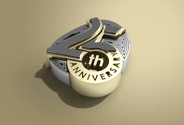 Renderowanie 25Th Years Anniversary Celebration Pen Tool Created Clipping Path — Zdjęcie stockowe