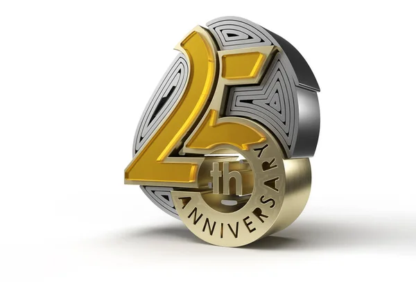 Render 25Th Years Anniversary Celebration Pen Tool Created Clipping Path — Stock Fotó