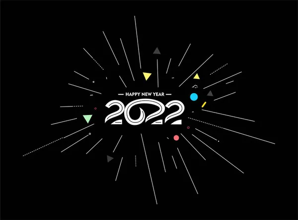 Happy New Year 2022 Text Tipografie Design Patter Ilustrație Vectorială — Vector de stoc
