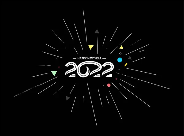 Happy New Year 2022 Text Typography Design Patter Vector Illustration — 스톡 벡터