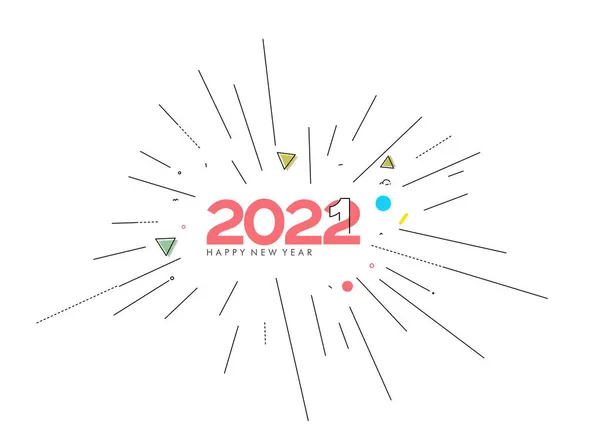 Frohes Neues Jahr 2022 Text Typografie Design Patter Vektorillustration — Stockvektor