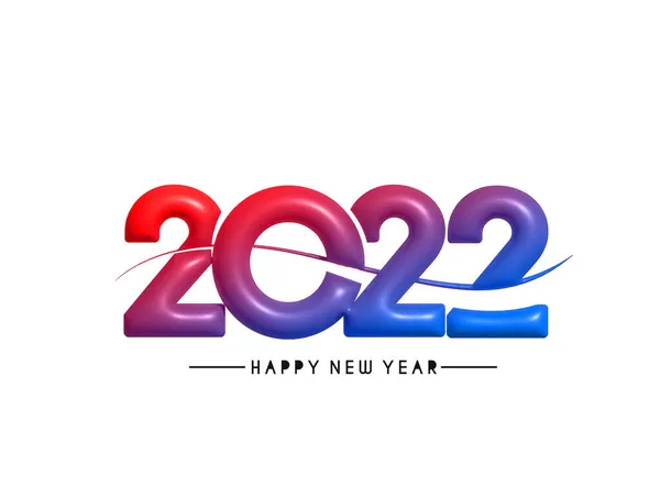 Effekt Frohes Neues Jahr 2022 Text Typografie Design Patter Vektorillustration — Stockvektor
