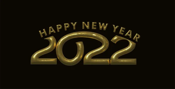 Effetto Felice Anno Nuovo 2022 Testo Tipografia Design Patter Illustrazione — Vettoriale Stock