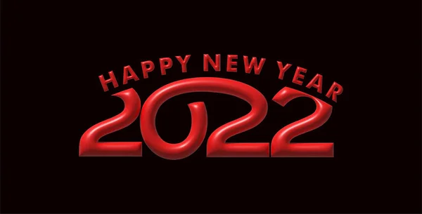 3D效果快乐新年2022年文本格式设计模式 矢量图解 — 图库矢量图片