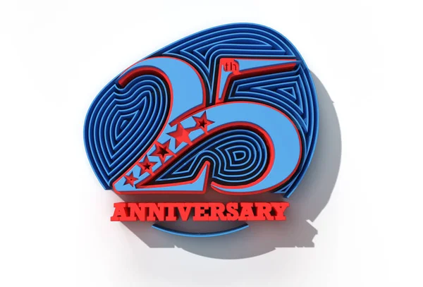 Render 25Th Years Anniversary Celebration Pen Tool Erstellt Clipping Pfad — Stockfoto