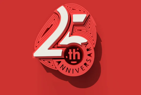 Render 25Th Years Anniversary Celebration Pen Tool Skapad Klippväg Ingår — Stockfoto