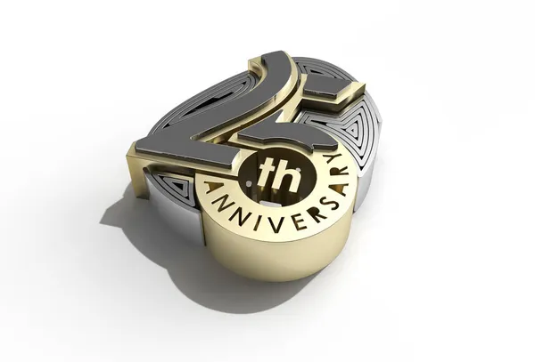 Renderowanie 25Th Years Anniversary Celebration Pen Tool Created Clipping Path — Zdjęcie stockowe