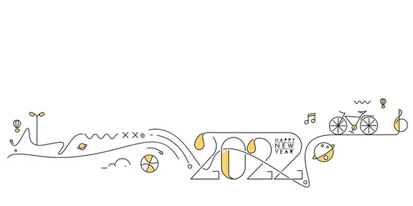 Frohes Neues Jahr 2022 Text Mit Reisewelt Design Muster Vektorillustration — Stockvektor