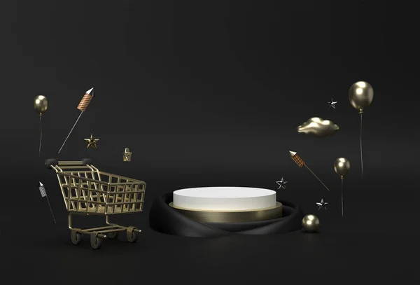 ブラックフライデー ポディウム装飾販売 バナー広告用テンプレート — ストック写真