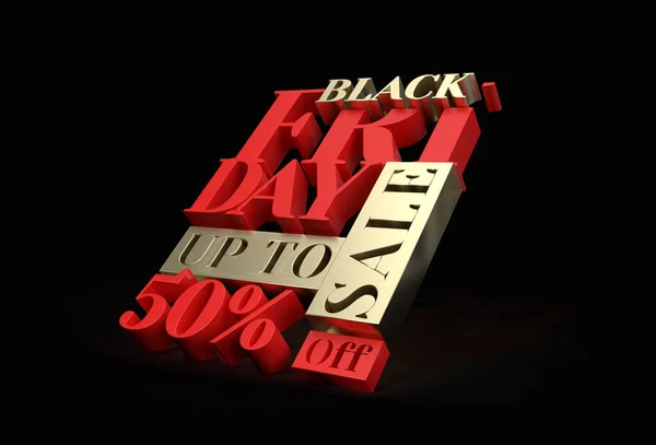 Black Friday Day Upto Sale Banner Template Render File — Stockfoto