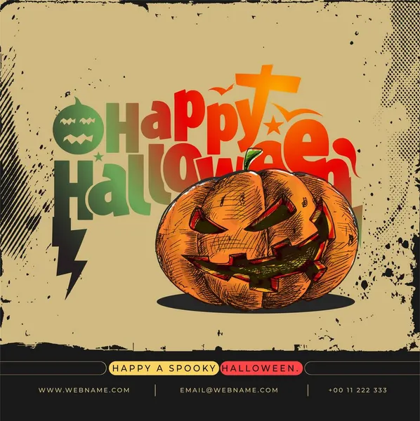 Happy Halloween Festival Digital Concept Instagram Médias Sociaux Post Banner — Image vectorielle
