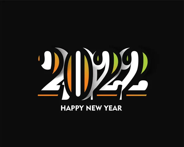 Happy New Year 2022 Text Typography Design Patter Vector Illustration — 스톡 벡터