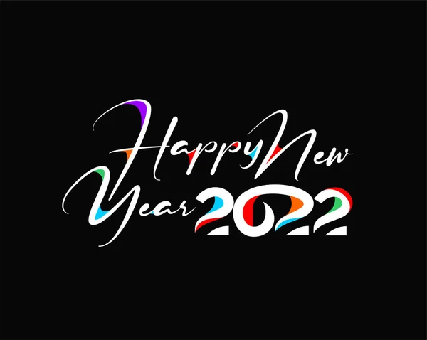 Happy New Year 2022 Text Typography Design Patter Vector Illustration — Stock Vector