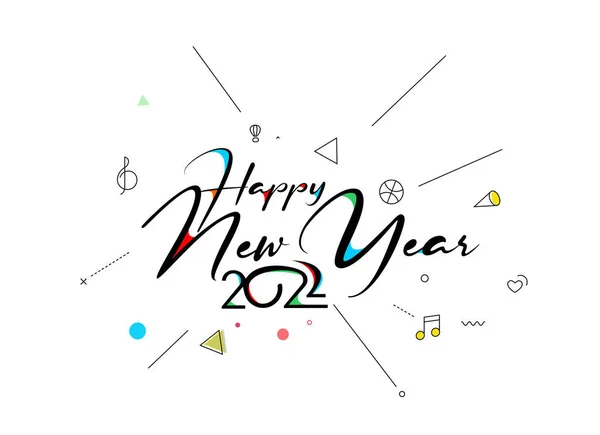 Happy New Year 2022 Text Typography Design Patter Vector Illustration — 스톡 벡터