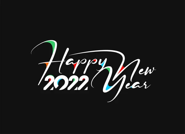 Happy New Year 2022 Text Typography Design Patter Vector Illustration — 스톡 벡터