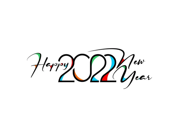 Szczęśliwego Nowego Roku 2022 Tekst Typografia Wzór Projektu Wektor Ilustracji — Wektor stockowy