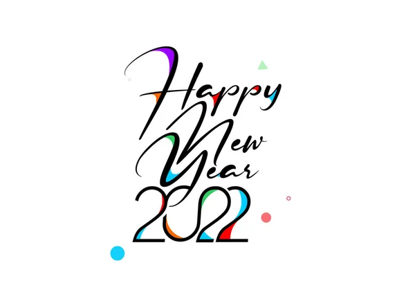 Happy New Year 2022 Text Typography Design Patter Vector Illustration — 스톡 벡터