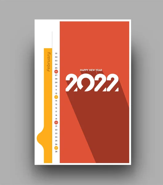 ハッピーニューイヤー2022カレンダー ホリデーカードのための新年の休日のデザイン要素 装飾のためのカレンダーバナーポスター ベクトルイラスト背景 — ストックベクタ
