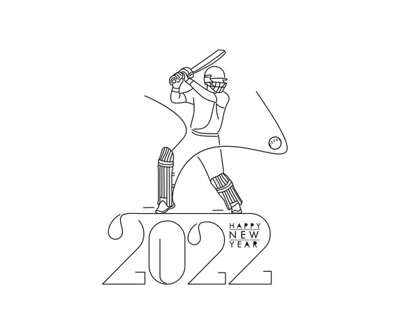 Szczęśliwego Nowego Roku 2022 Tło Ligi Krykieta — Wektor stockowy