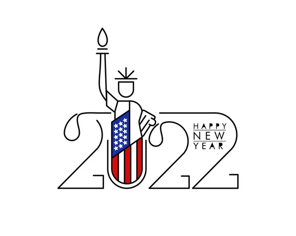 Happy New Year 2022 Text Typography Design Patter Vector Illustration — 스톡 벡터