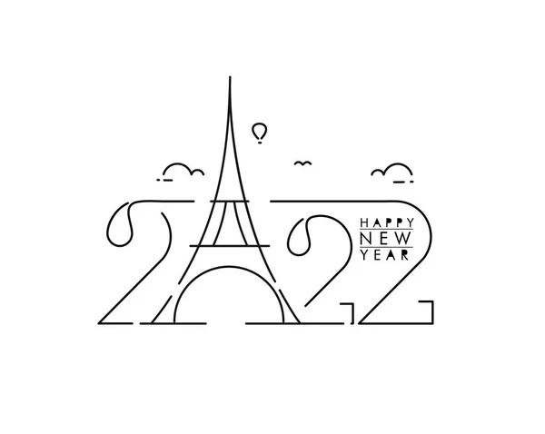Szczęśliwego Nowego Roku 2022 Tekst Typografia Wzór Projektu Wektor Ilustracji — Wektor stockowy