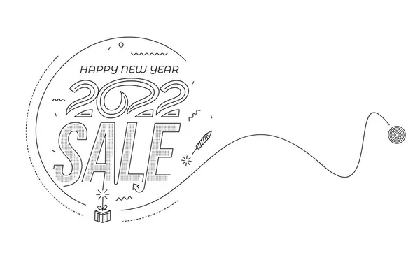 Bonne Année 2022 Shopping Offre Design Illustration Vectorielle — Image vectorielle