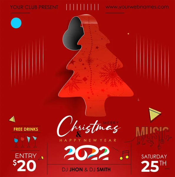 Musique Noël Événement Flyer Affiche Pour 2022 — Image vectorielle