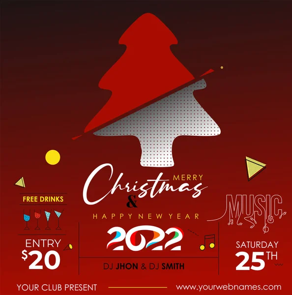 Musique Noël Événement Flyer Affiche Pour 2022 — Image vectorielle