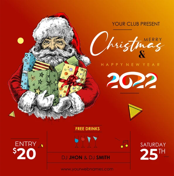 Julmusikfest Event Flyer Affisch För 2022 — Stock vektor