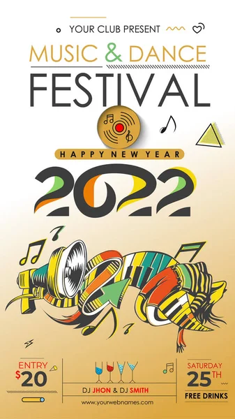 Capodanno Festa Della Musica Natale Evento Instagram Story 2022 — Vettoriale Stock