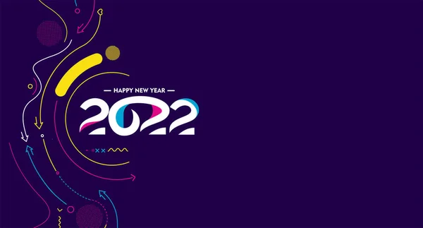 2022 Nuovo Banner Celebrazione Anno — Vettoriale Stock