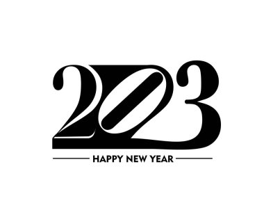2023 Happy New Year Text Typography Design Patter, Vector illustration.