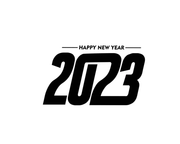 Happy New Year 2023 Text Typography Design Patter Vector Illustration — Archivo Imágenes Vectoriales