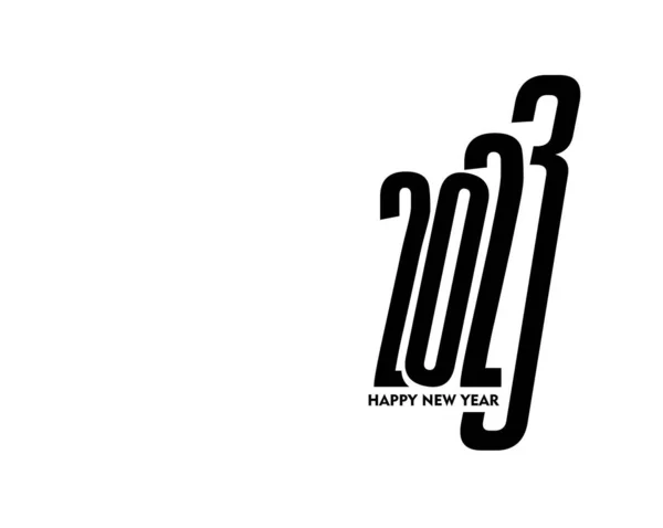 Happy New Year 2023 Text Typography Design Patter Vector Illustration — Archivo Imágenes Vectoriales