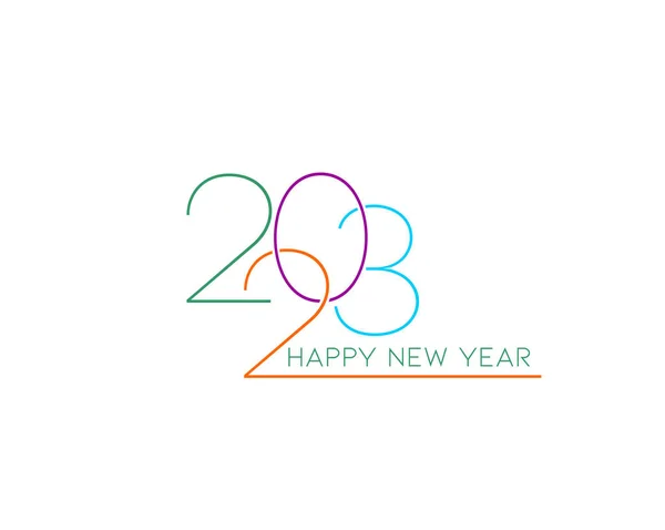 Happy New Year 2023 Text Typography Design Patter Vector Illustration — Vetor de Stock