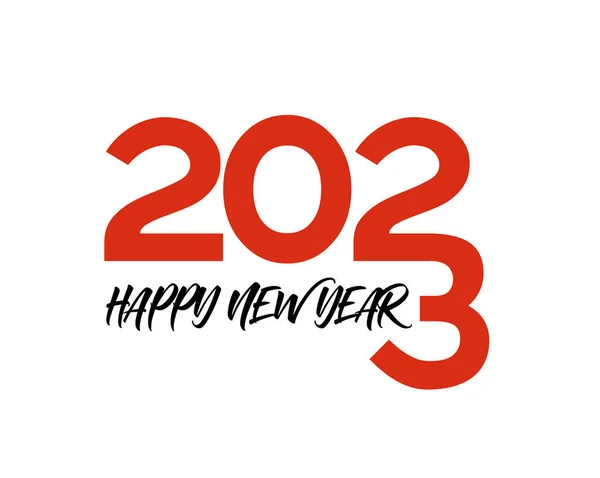 Happy New Year 2023 Text Typography Design Patter Vector Illustration — Archivo Imágenes Vectoriales