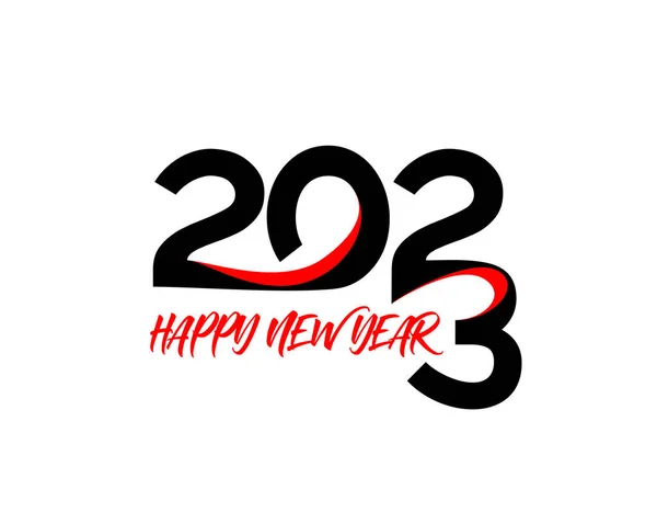 Happy New Year 2023 Text Typography Design Patter Vector Illustration — Stok Vektör